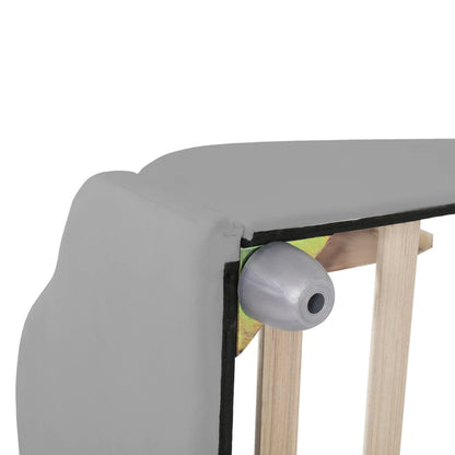 Kinderbett 90 x 200 cm hohes Geländer, Kinderbettgestell mit wolkenförmigem Kopf und Fußteil, Bett aus hautfreundlichem Samt