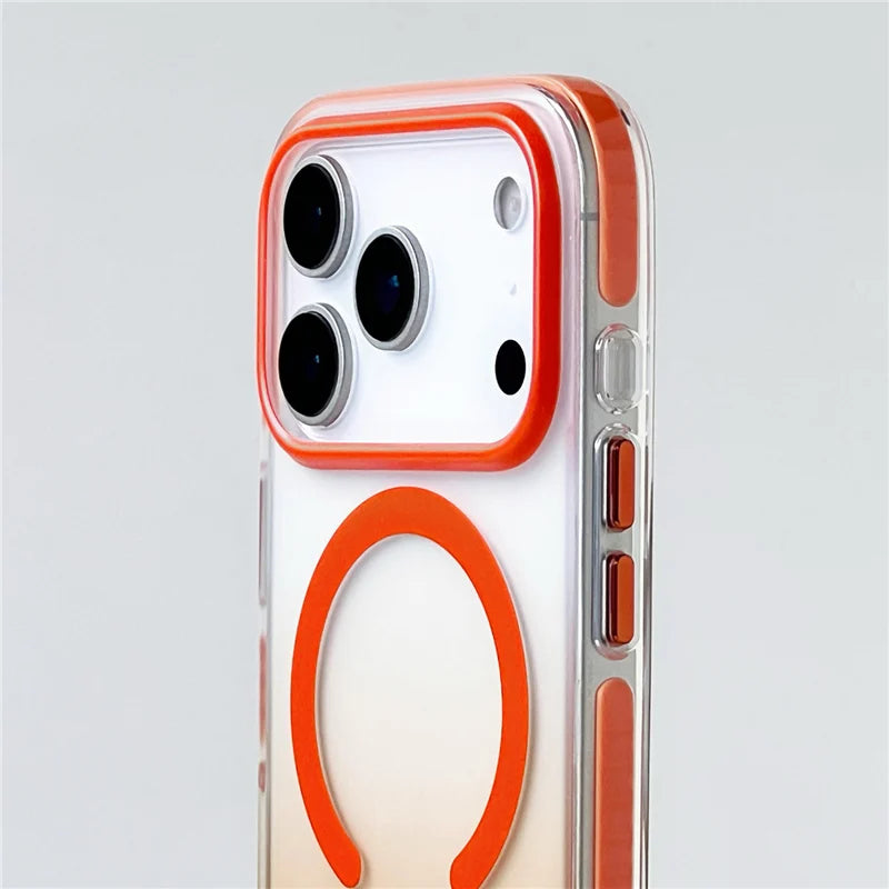 Gradient Color Matte Shockproof Magsafe Case For iPhone 17 Air 16Pro 17Pro Max Hybrid Wireless Charge Magnetic Hard Back Cover.