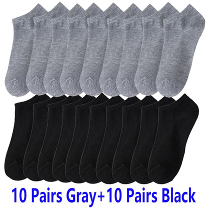 10/20/30Pairs Socks Men Women Boat Socks Thin Breathable Comfy Sweat-absorbing Ankle Socks Unisex Casual Plain Color Short Socks.