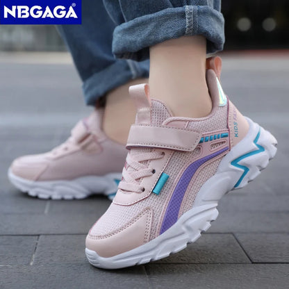 Trendy Lightweight Children Girls' School Shoes Anti-Slip Breathable Outdoor Casual Walking Sneaker Size 28-39.