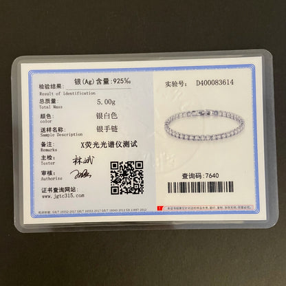 Lihong S925 Sterling Silver Bracelet Zirconia Tennis Ball Women Fashion Simple Engagement Wedding Charm Jewelry 4mm 16-20cm.