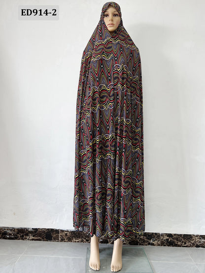 6XL  Muslim Womens Hooded Abaya African Sleeveless Prayer Garment Kaftan Dress With Hijab Floral Dubai Saudi Robe Ramadan
