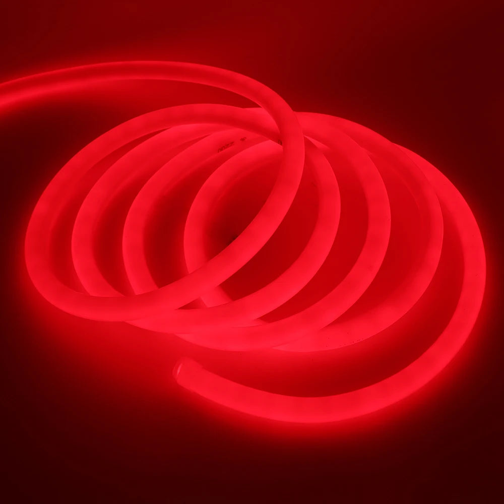 220V Neon LED Strip Light 360 Degree Round Tube Red/Green/Blue/Warm White Flexible Rope 120Leds/m Waterproof EU Plug Home Decor.