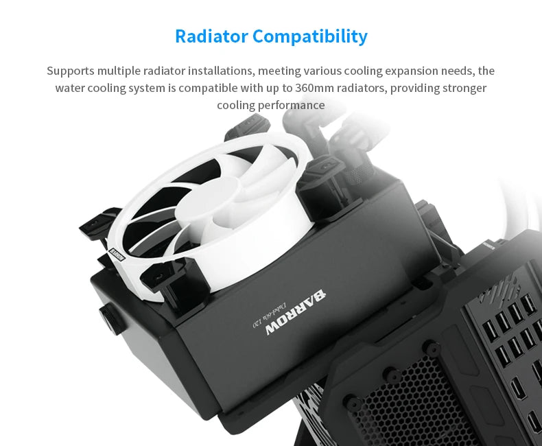 Barrowch ITX Open Frame Aluminum Alloy Water-cooling Computer Case DIY Adjustable Angle PFT-01.