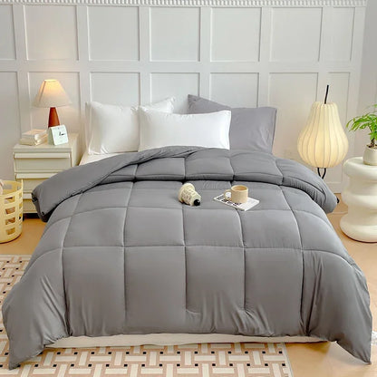 2024 new winter quilt thickened warm solid color simple wind soybean fiber quilt skin-friendly lock warm spring and autumn quilt.