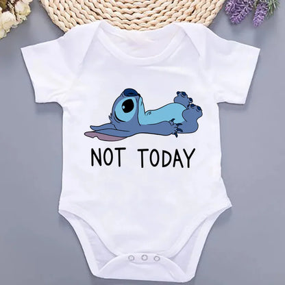 Sommer-Babykleidung mit Kawaii-Stich-Aufdruck, 100 % Baumwolle, Neugeborenen-Bodys und Einteiler für Jungen und Mädchen