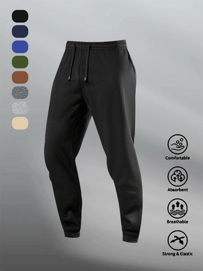 Men's Casual Sweatpants Autumn Winter Fleece Sports Pants Daily Unisex Fashion Trousers Solid Color Gym Workout Long Pants.