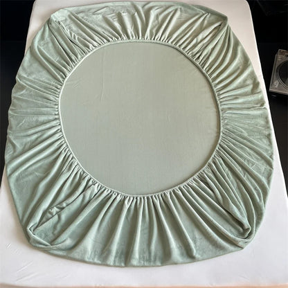 Soft Flannel Fitted Sheet for Winter, Fleece Mattress Protector, Cover with Elastic Band, Bed Linen, Solid Grey, 180x200cm, 1Pc.