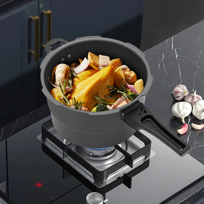 7L 24CM 80Kpa Ultra Wear-Resistant Medium Ratio Double Bottom Pressure Cooker Aluminum Alloy Pressure Cooker For Cooking Stewing