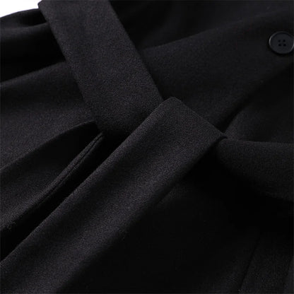 Winter warme Schnürung Damen mantel einfarbig Vintage Einreiher Mantel Mode Herbst Damen jacken neue Retro-Oberbekleidung