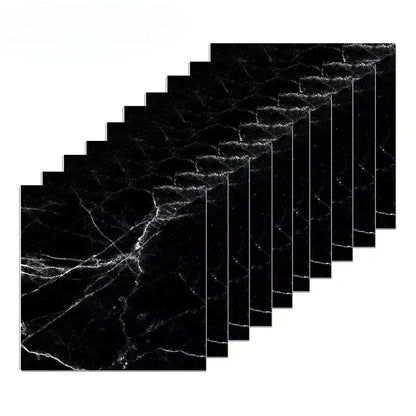 10PCS Waterproof 3D Ceramic Tile Sticker Imitation Marble Self Adhesive Wall Floor Sheet for Home Renovation Decoration Use