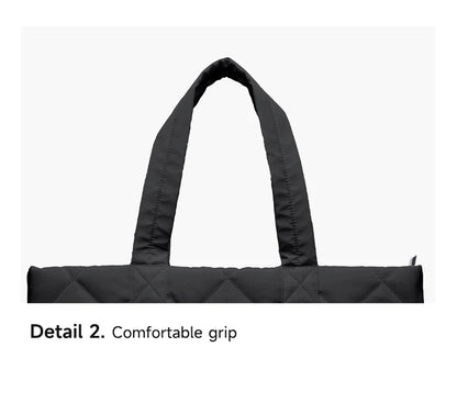 LEE Large Soft Puffer Bag Women Big Size College Students Laptop Book Quilted Tote Bag Lady Down-filled Shopping School Bags.