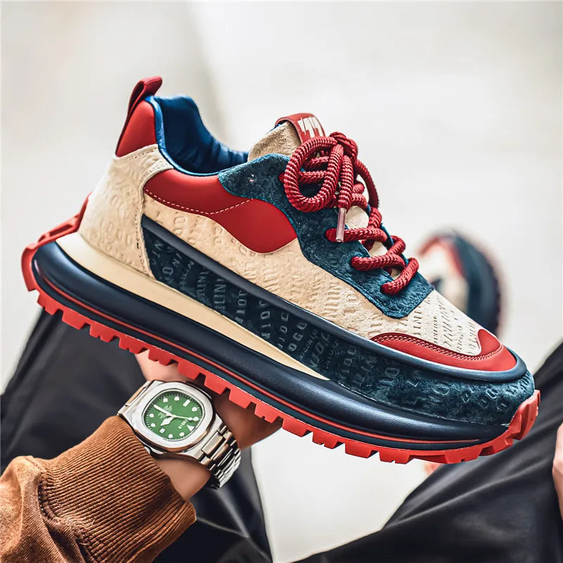 Thick Sole Men Chunky Sneakers Outdoor Wear-resistant Male Trends 2025 New Mens Casual Shoes Fashion Comfort Anti Slip Vulcanize.