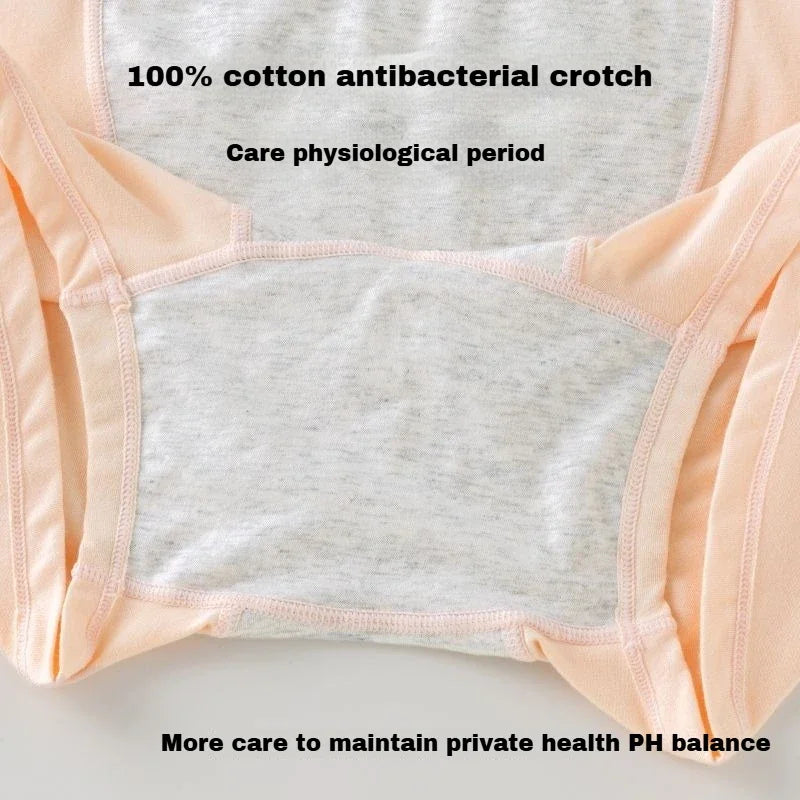 Women's Boxer Panties Physiological Menstrual Girl Underwear Cotton Briefs Breathable Large Size Fat Girl Skirt Safety Pants.