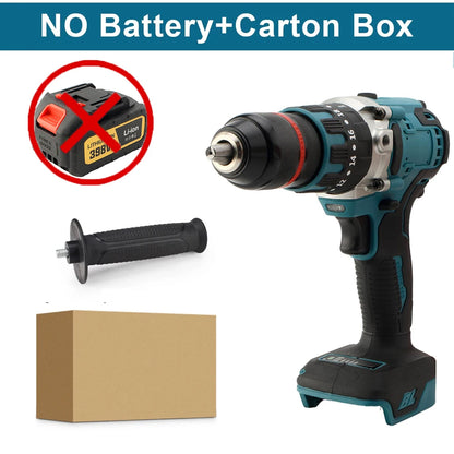 480 N.M Bürstenloser elektrischer Schlagbohrschrauber, 13 mm Akku-Bohrschrauber, Elektroschrauber, DIY-Treiber, Elektrowerkzeug für Makita 18 V Akku-Stift