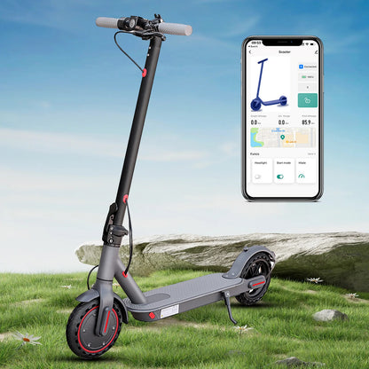 LP80 350W Electric Scooter with Dual Brake 8.5" Anti-skip Tire 25KM Max Range Smart App Electric Scooter 31KM/H 36V10.5A Battery.