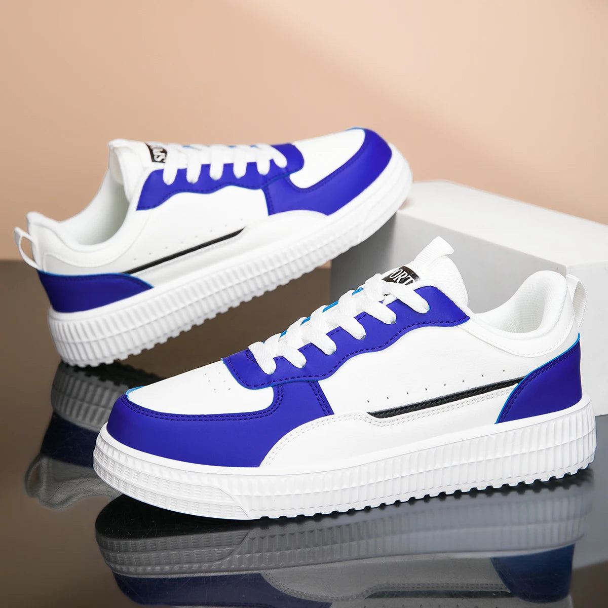 YRZL Leather Sports Women Casual Shoes Lightweight Running Shoes Platform White Sneakers Men Outdoor Breathable Sport Shoes.