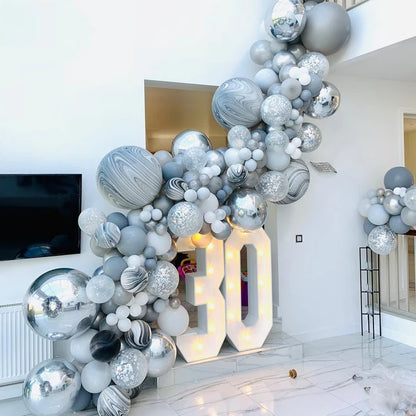 20/10/5Pcs 4D Runde Folienballons 10/18/22 zoll Metall Rose Gold Silber 4D Folienballons Helium Luft Globos Geburtstag Hochzeit Dekor