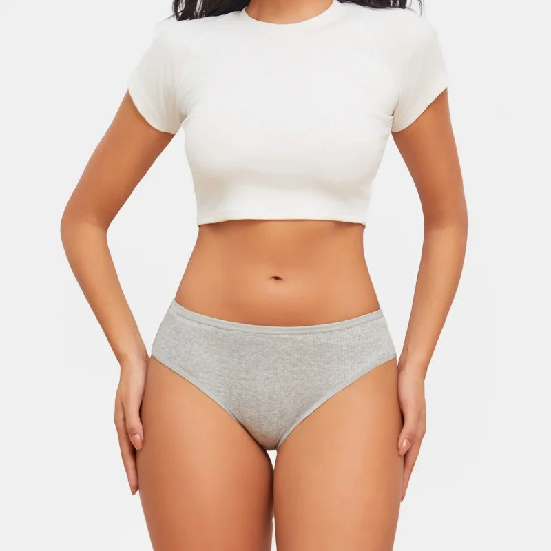 5PCS Women's Cotton Panties Sexy Low Waist Briefs Striped Underpants Female Comfortable Stretch Lingerie Ladies Soft Underwear