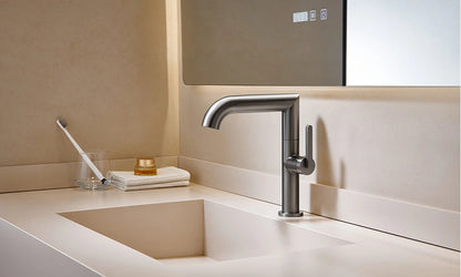 VGX Bathroom Faucets Stainless Steel Basin Mixer Sink Faucet Gourmet Washbasin Tapware Hot Cold Water Tap Brushed Gold Grey