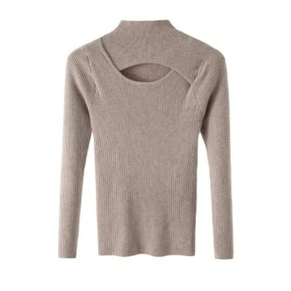 Herbst Winter Gestricktes Hemd Frauen Pullover Stricken Pullover Tops Mode Weibliche Lange Hülse Dünne Elastische Dünne Pullover Shirts