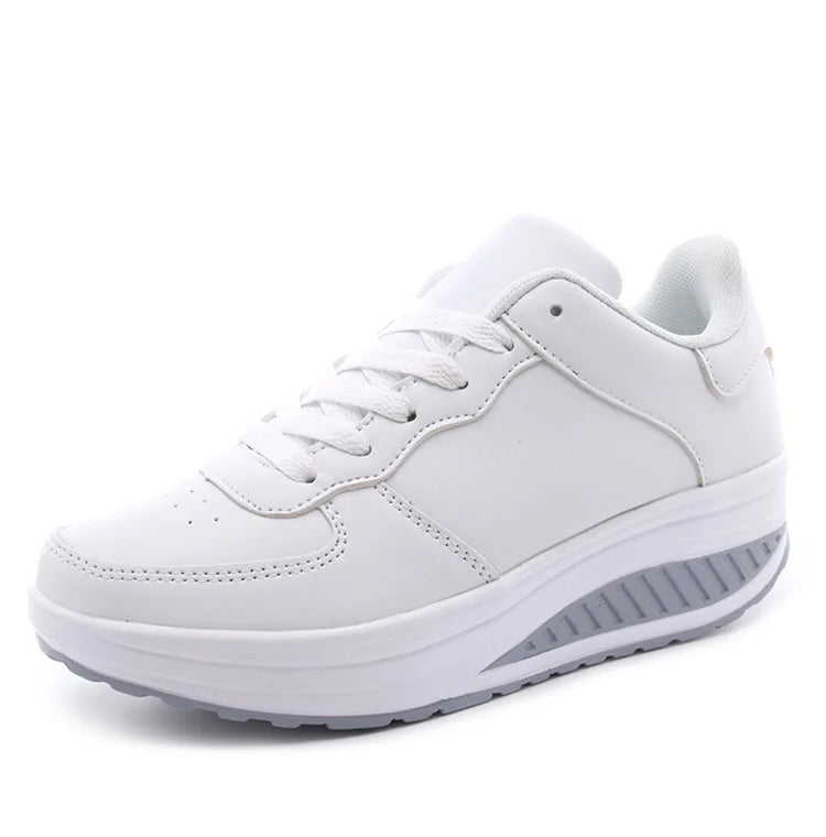 Women Sneakers 2022 New Breathable Vulcanize Shoes Waterproof Wedges Platform Woman Sneaker Leather Casual Shoes Zapatos Mujer.