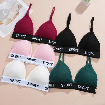 3Pcs/Set Women's Sexy Lace Bras Seamless Letter Deep V Adjusted-Straps Underwear Fashion Cozy Breathable Intimate Lingerie 2025.