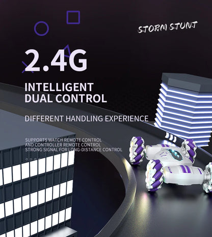 Teeggi S922 2.4G RC Stunt Car 4WD Double Remote Control 360° Degree Rotation RC Off Road Climbing Kids Rc Drift Car Toy for Gift