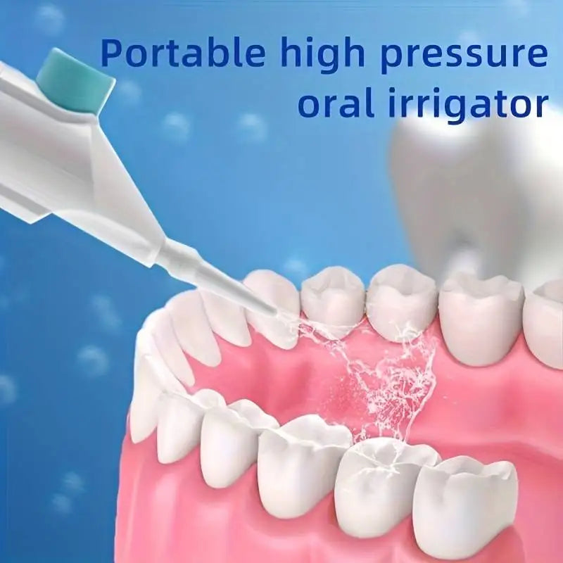 Household High Pressure Oral Irrigator Portable Teeth Clean Water Dental Floss Manual High Pressure Water Toothpick.