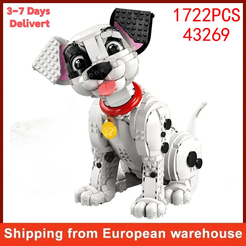 1722pieces Cute Puppy Building Blocks Animal Dog Model Diy Assembly Brick Toys Kids Christmas Gift Compatible With Set 43269.