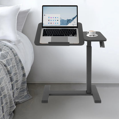 Mobiler Stehschreibtisch mit Tablettplatte, höhenverstellbar, 26–41 Zoll, drehbar, 40 kg belastbar, versteckte Räder für Home-Office-Laptops