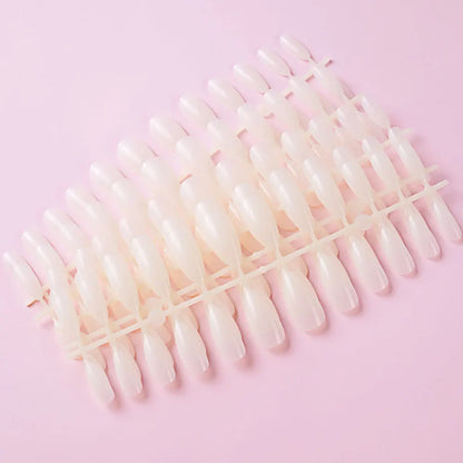120Pcs Shinny Milk White Press on Nails Medium Almond Fake Gel Nails Glossy Solid Colored Fake Nail Tips Daily Wear Manicure DIY.
