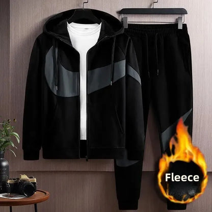 Autumn Winter Loose Hooded Long Sleeve Zipper Jacket Pants Trendy Set Men's Clothing New Hot Sale Of The Season Style Casual Out