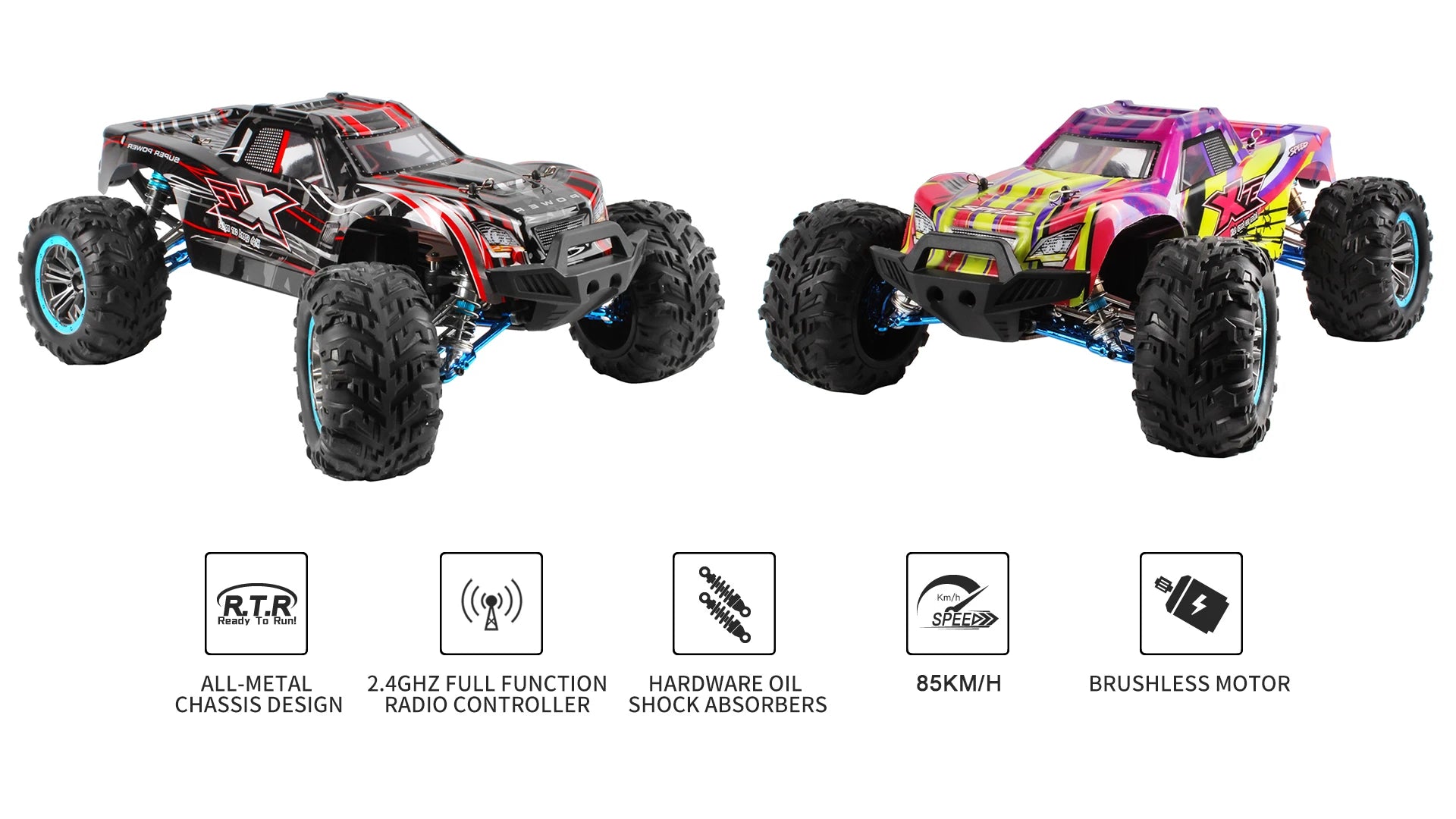 WLtoys  F21A 1:10 80KM/H RC Car 4WD 2.4G Metal Undercarriage Brushless Motor Remote Control High Speed Drift Monster Truck Toy.