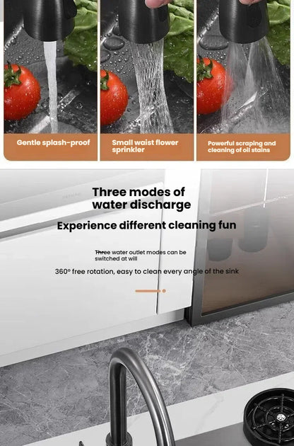 Gray Stainless Steel Kitchen Sink Large Single Slot Multifunctional Nano Honeycomb Embossed Wash Dish Basin Undermount Basin