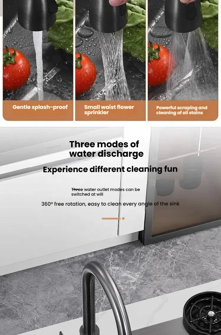 Gray Large Single Slot Stainless Steel Kitchen Sink Multifunctional Wash Dish Basin Nano Honeycomb Embossed Undermount Basin