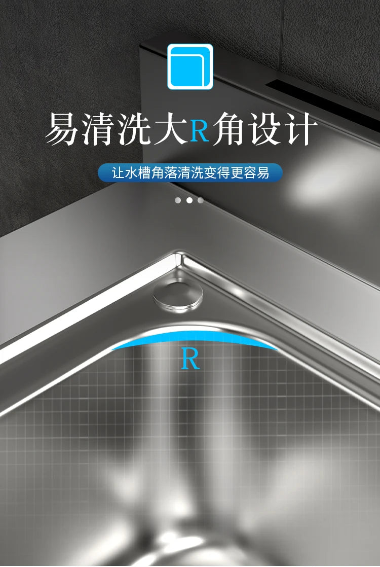 Free Standing Whole Body 100% Stainless Steel 304 Vegetables Wash Basin Kitchen Sink Pool with Bracket and Board