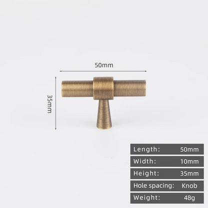 KEDLO Solid Brass Brushed Antique Brass Bronze 500mm Pull Drawer Knobs T Bar Kitchen Cabinet Handle