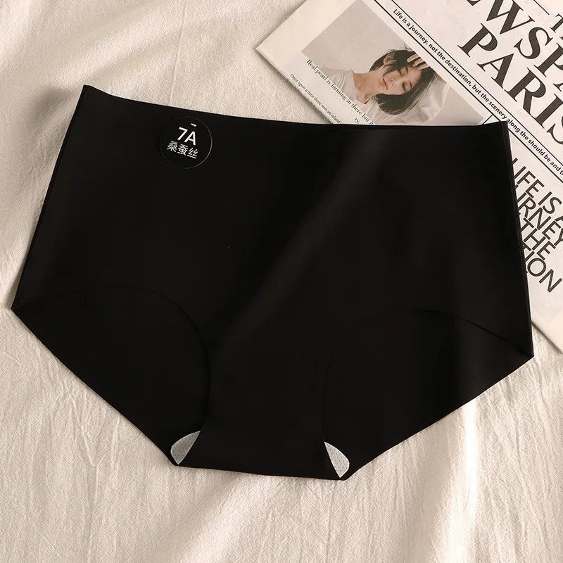 6pcs Seamless Mulberry Silk Panties Women's Ultra-thin Underwear Sexy High-elastic Soft Breathable Female Daily Panties.