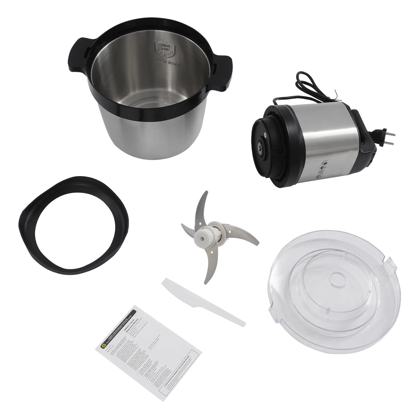 1500W Electric Food Chopper, 6.5L Kitchen Processor for Meat, Vegetables, Fruits – 3 Speeds, Stainless Steel Blades, Easy Clean.