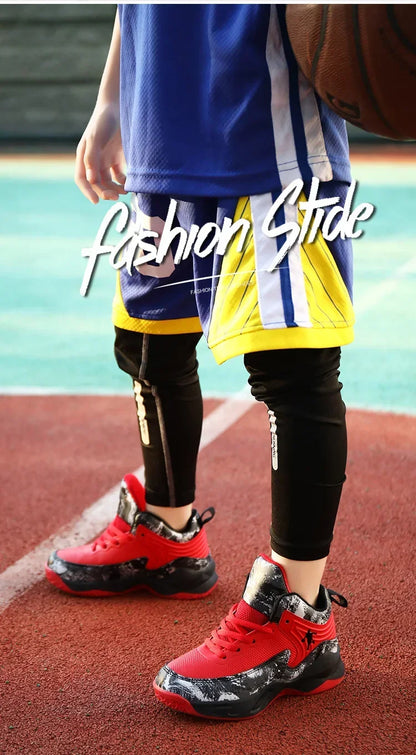 Basketball Shoes for Kids Sneakers New Boys Brand Thick Sole Non-slip Children Sports Shoes Child Boy Basket Trainer Shoes.