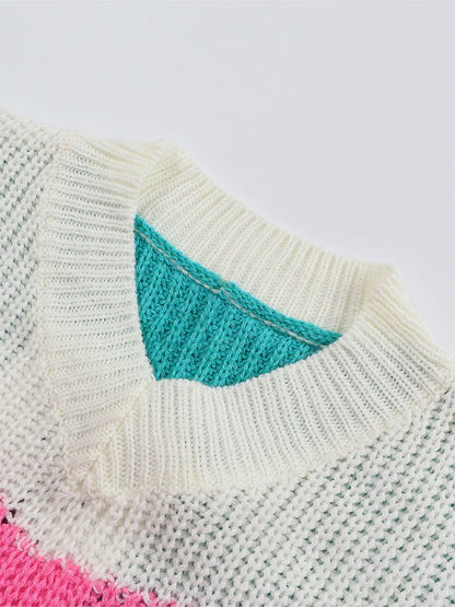 Plus Size Damen 2024 Herbst und Winter Neuer lässiger Strickpullover mit V-Ausschnitt Langer Pullover Herbst und Winter Beste Wahl.