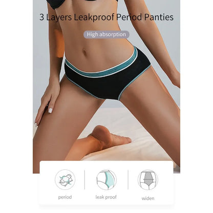 Leak-Proof Period Underwear Women Plus Size High Absorbency Reusable Menstrual Panties Anti-Stain Heavy Flow Protection Night.