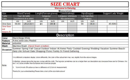 Elegant Pleated Long Skirt For Slim Women Casual High Waist Solid Color Asymmetrical Black Flared Skirts 2024 Spring Saias SK505.