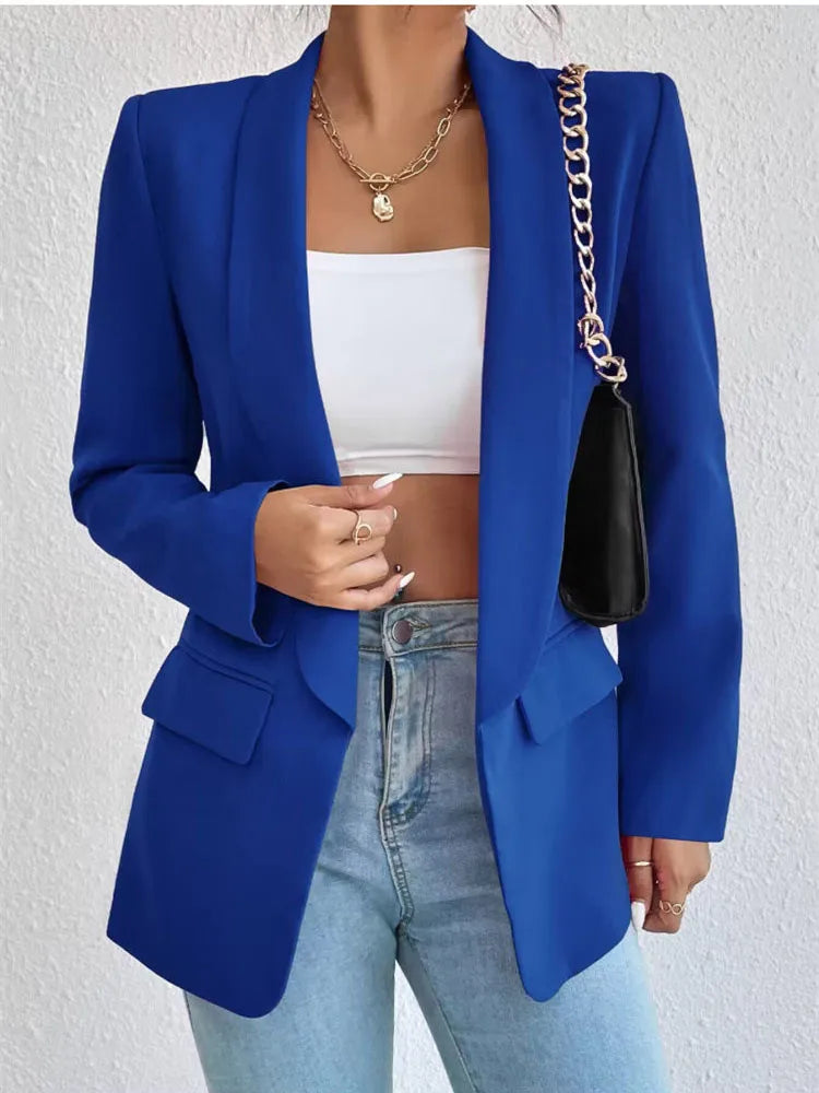 Koreanische Beliebte Rosa Neue Oberbekleidung Frauen 2024 Mode Weiblichen Frühling Jacke Casual Langarm Schwarz Blazer Mäntel