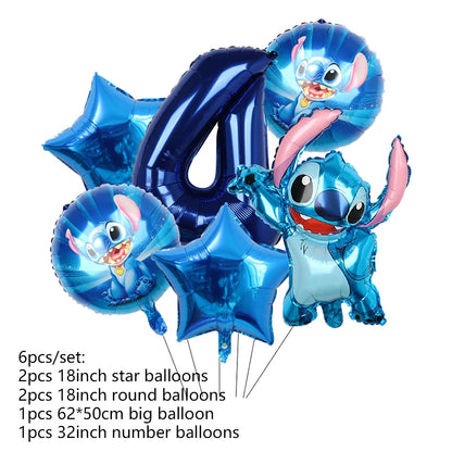 Disney Stich Geburtstag Dekorationen Einweg Geschirr Teller Serviette Stroh Tischdecke Folie Ballon Party Liefert Kinder Geschenke