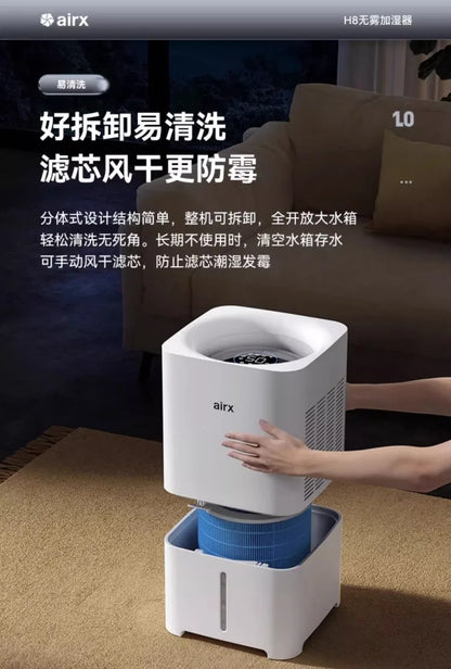220V airx Humidifier No Mist Quiet Bedroom Cool Mist Evaporative for Baby Nursery Home Office Winter H8 BE