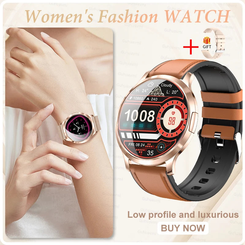 2025 New Smart Watch For Women AMOLED Screen Watches IP68 Waterproof Heart Rate Monitor Ladies Call Smart watch For Android ios