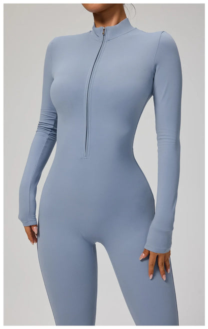 Tianyi High-Intensity Fitness Long-Sleeve Yoga Bodysuit Sensation Tight-Fitting Sportswear for Women Made in China.