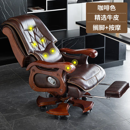 Business Leder Büro Computer Stuhl Liege Verstellbare Rückenlehne Executive Rotierenden Stuhl Massage Computer Büro Möbel
